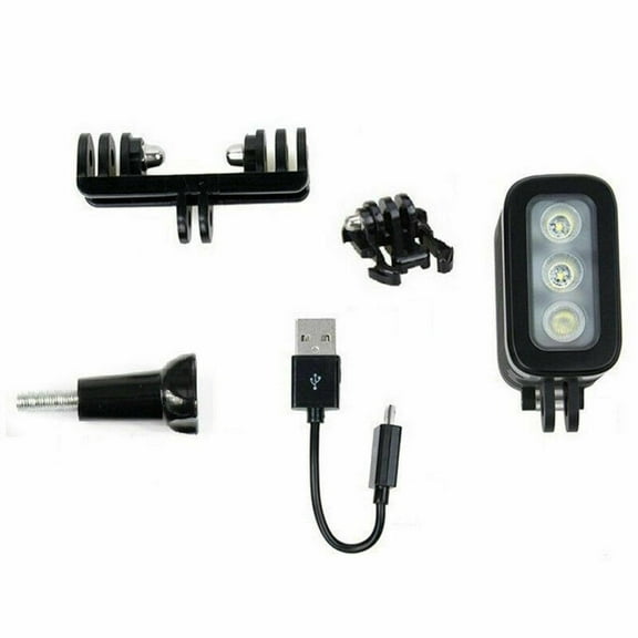 High-Brightness LED Light for GoPro and Action Cameras Waterproof, 300 Lumens, 3 Environment Modes