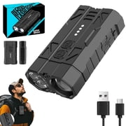 High-Brightness Pocket Dual-Module Outdoor Flashlight, 4 LEDs, 8 Brightness Levels, Dual Switches, Camping Lights with Hat Clip for Outdoors