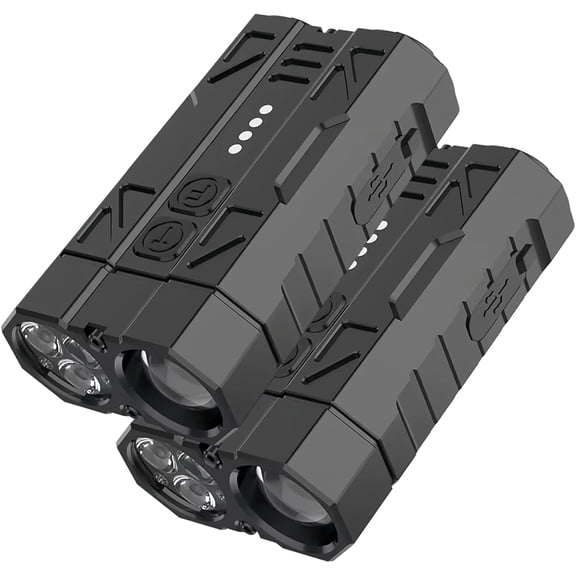 High-Brightness Pocket Dual-Module Outdoor Flashlight, EDC Flashlight Rechargeable, Super Long Beam, High Lumens LED Flash Light with Hat Clip & Magnetic Base for Emergency, Camping, Home (1pcs)