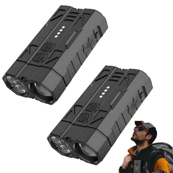 High-Brightness Pocket Dual-Module Outdoor Flashlight – Type-C Rechargeable EDC with Spotlight & Floodlight, Magnetic Base for Camping Hiking