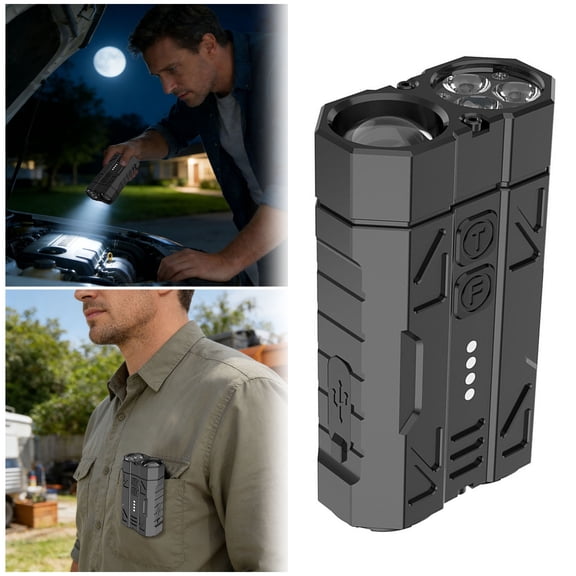 High Brightness Pocket Outdoor Type C Rechargeable Spotlight and Floodlight with Integrated Base for Camping and Hiking