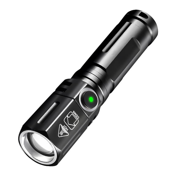 High Brightness Rechargeable Mini Flashlight With Zoom Focus USB-C Charging Aluminum Alloy Body 1 Count