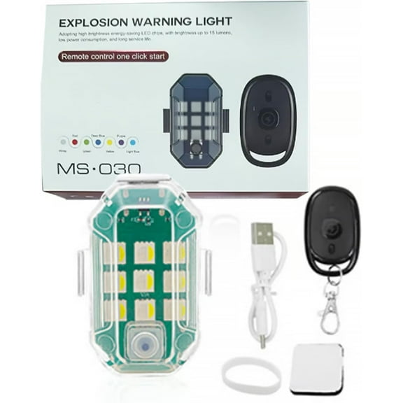 High Brightness Wireless LED Strobe Light, 2025 New 7 Colors RGB Emergency Warning Lights with Remote Control Anti Collision Ip65 Waterproof Rechargeable, for Car Drone Motorcycle Bike