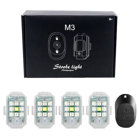 High Brightness Wireless LED Strobe Light, Waterproof Led Strobe Lights with Remote Control for Car Trucks Motorcycle Bike, USB Charging