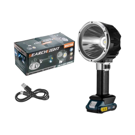High-Brightness Work Light Dual-Head LED Searchlight with Front Rear Lighting Indoor Outdoor Portable Rechargeable for Construction Emergency Camping Workshop High-Power Long-Range Beam Floodlight
