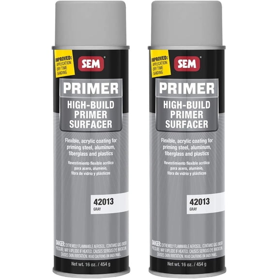 High-Build Primer Surfacer Gray 16 oz. (2/Pack) | Gray Spray Paint | Automotive Primer | 2-Pack