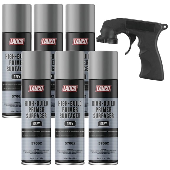High-Building Primer Surfacer Grey 13oz Aerosol Spray Can - For Automotive and Industrial Use - 57062-6PACK