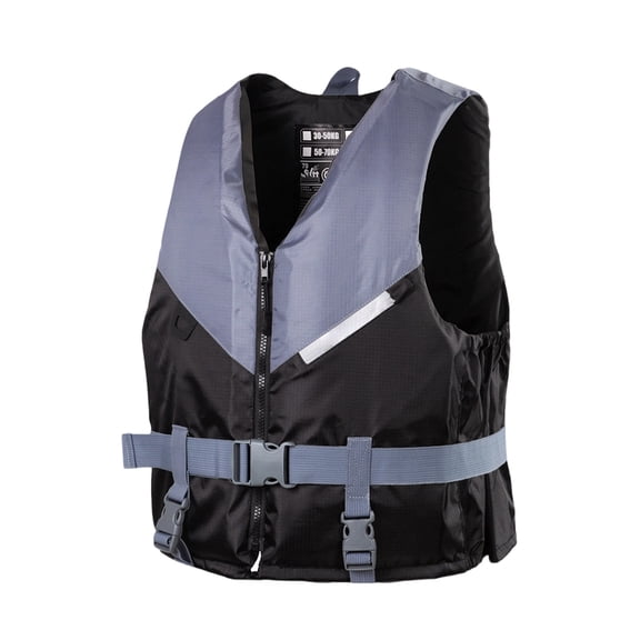High Buoyancy Gray Life Vest, Adjustable Flotation Water Jacket for Adult Swimming Boating Kayaking Lake Pool Safety ,XXL