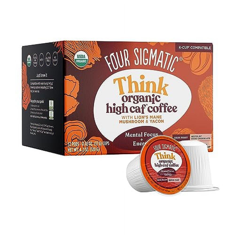 High Caffeine Mushroom Coffee KCups by Four Sigmatic Organic and