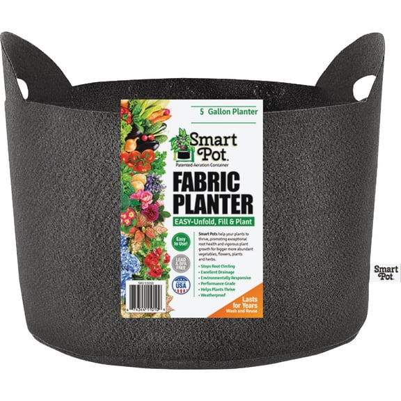 HIGH CALIPER GROWING INC Smart Pot Aeration Plant Container, Black, 5-Gal. 21005RT