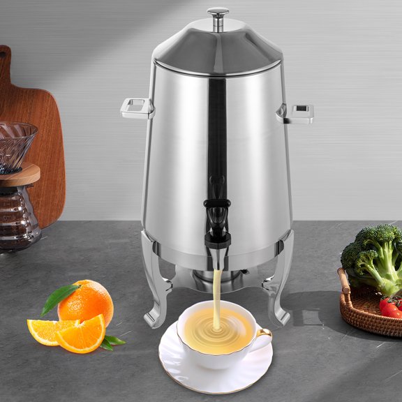HighCapacity 13L/3.43Gal Stainless Steel Hot Beverage Dispenser Urn with Fuel Tray  Commercial Buffet Coffee Tea Catering Server for Hotels, Parties & Events