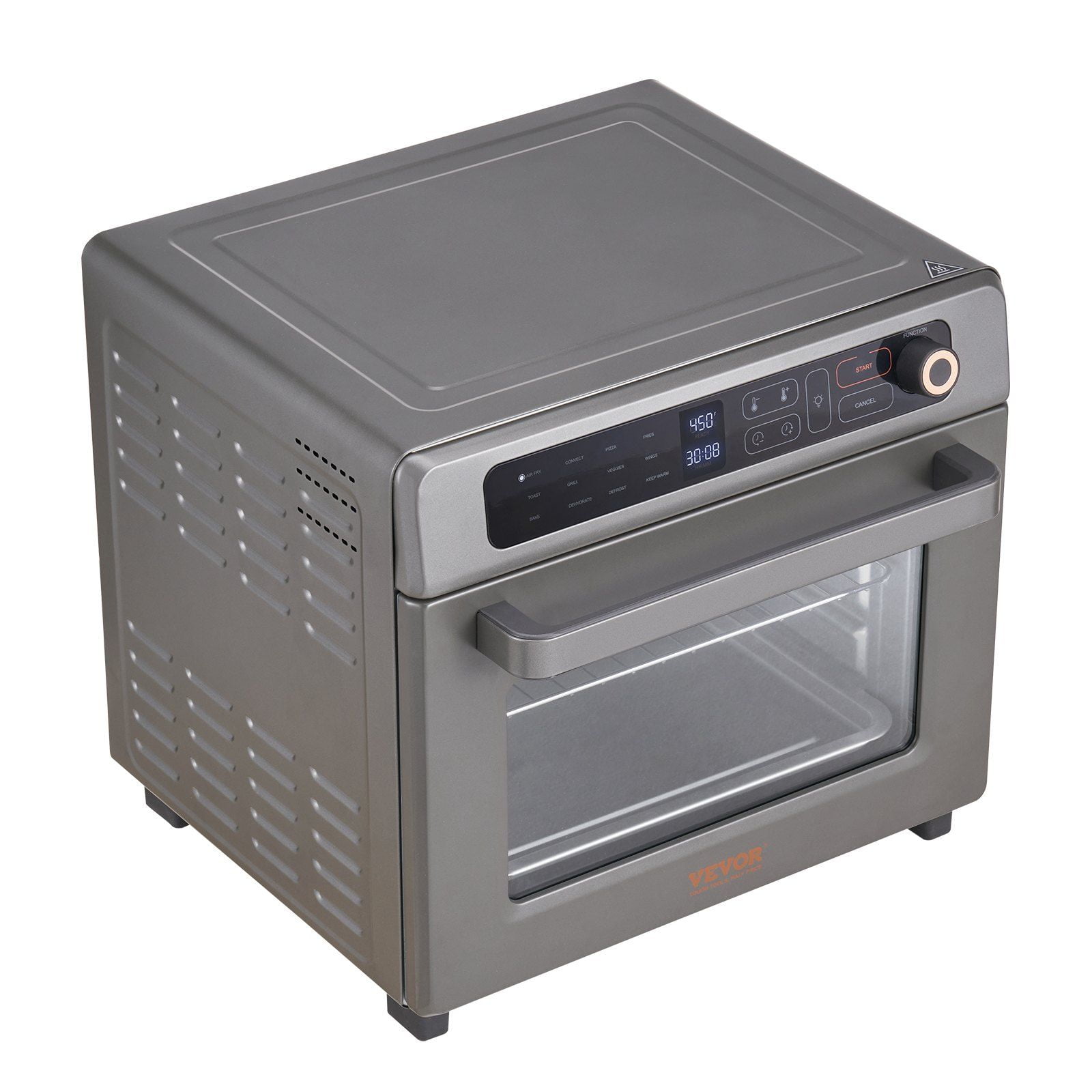 High-Capacity 25L Air Fryer Toaster Oven Combo, 1700W 12-in-1 Convection Countertop Oven with Grill & Included Pizza Pan/Gloves, Toasts 12 Slices, Cooks 12-inch Pizza, Stainless Steel