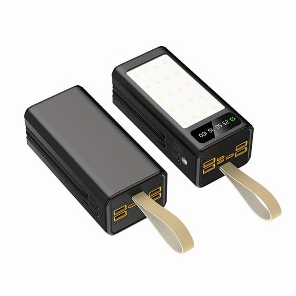 High Capacity 60000mAh Power Bank with 22.5W Fast Charging, 7 Ports & LED Flashlight, Portable Phone Charger for Multiple Devices, Outdoor Travel Emergency Power Supply