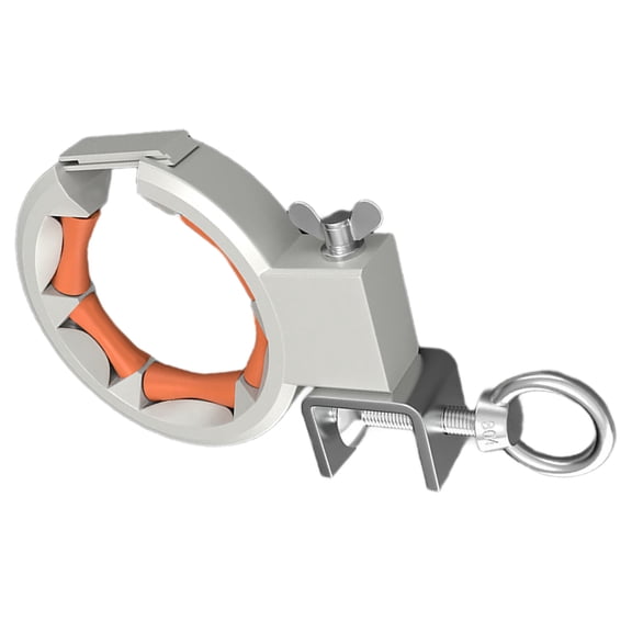 High Capacity Bridge Mount Pulley 65mm Opening Steel Clamp Smooth Spindles Roller 330 Degree Flexible Positioning Tool