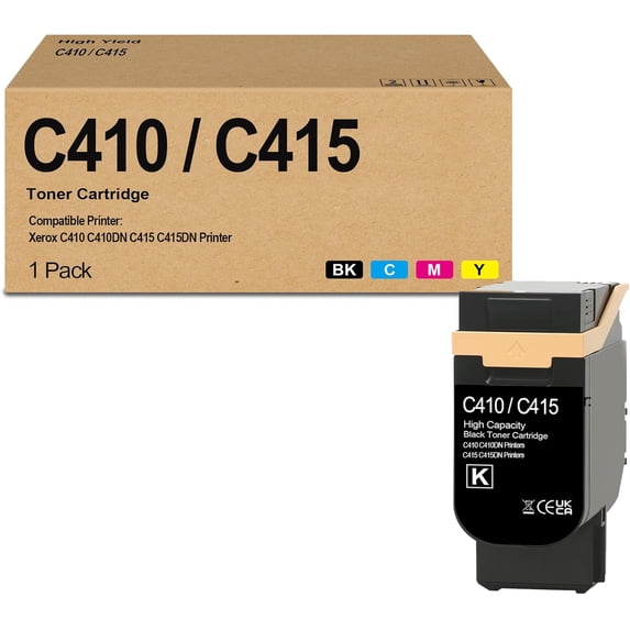 High Capacity C410 / C415 Black Toner Cartridge Compatible for Xerox 006R04685 Works for C410DN VersaLink C415DN Printers (1-Pack)