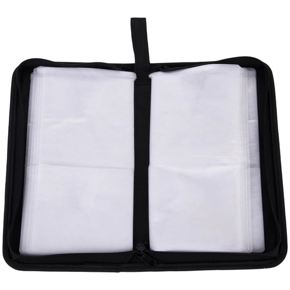 High Capacity CDs DVDs Storage Binders PU Materials Transparents Sleeves Secure Zippers For Road Trips And Home Theater