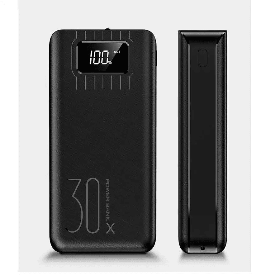 High Capacity Digital Mobile Power Bank 30000mAh Fast Charging High Performance Smart Chipand, Digital Display, External Flashlight Portable Power Bank for Smart Phones and Other Mobile Devices
