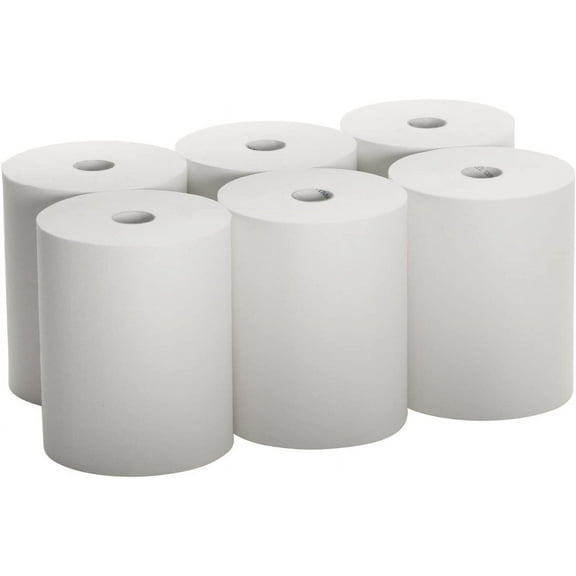 High Capacity Disposable Paper Towels, 10" x 800' Large Roll, White, 6 Count Bulk Pack, Universal Compatible Multi-Fold Paper Towels for Restroom Kitchen Business Use