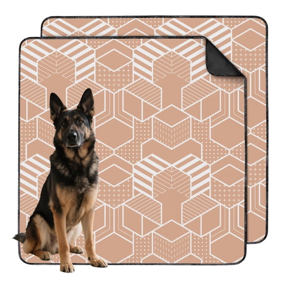 High-Capacity Dog Pee Pads, Washable Reusable Potty Pads for Multiple Uses Between Washes, 24" x35" (Texture/leopard /Geometry)
