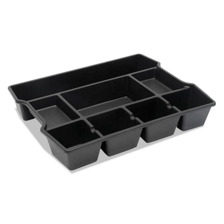 High Capacity Drawer Organizer, Eight Compartments, 14.88 x 11.88 x 2.5, Plastic, Black High Capacity Drawer Organizer, Eight Compartments, 14.88 x 11.88 x 2.5, Plastic, Black