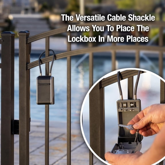 High Capacity Key Lockbox, Combination Dial, Removable Cable