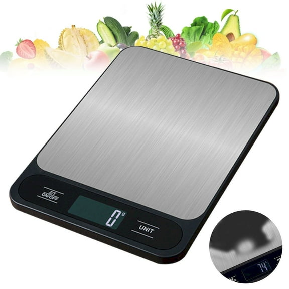 High Capacity Kitchen Scale A Premium Scale Weighs In Grams And Ounces, Meiiso Kitchen Electronic Scale Black 10Kg/1G (Rechargeable Version) With 22 Pound Capacity Hi Lcd Screen And Stainless Platform