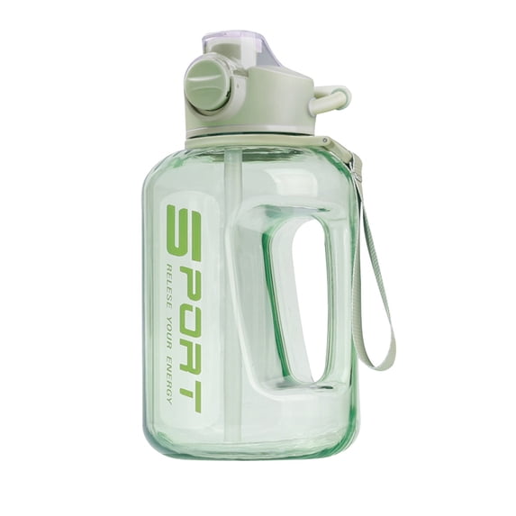 High Capacity Leak-Proof Sports Water Bottle with Dual Drinking Modes, Accurate Measurement, and Portable Strap for Outdoor Fitness and Adventure