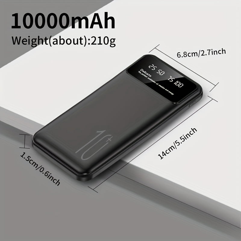 High-Capacity Mobile Power Bank with 10000/20000Mah, Featuring a 5V2.1A Output, Portable USB Charging for Android And Iphone Devices, Dual USB Outputs, Type-C And Micro Inputs, Two LED Flashlights,
