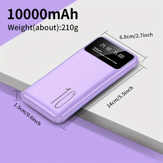 High-Capacity Mobile Power Bank with 10000/20000Mah, Featuring a 5V2.1A Output, Portable USB Charging for Android And Iphone Devices, Dual USB Outputs, Type-C And Micro Inputs, Two LED Flashlights,