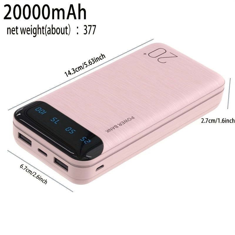 High-Capacity Outdoor Emergency Backup Power Supply of 10000/20000Mah. Features 2Xusb Outputs; Type-C And Input Ports, LED Digital Battery Display, And a Safe, Stable Polymer Lithium Battery,