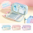 thumbnail image 1 of High Capacity Pencil Case, Aesthetic Big Pencil Bag Pouch Box Organizer Pen Case with Zipper, Kawaii Stationery Storage and Organizer, Classroom Office Supplies for Teen and Adult, 1 of 7
