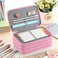thumbnail image 1 of High Capacity Pencil Case, Zipper Pouch, 72 Slot Organizer, 2 Removable Sleeves, for School Supplies, Art Pencils, Student Storage, 72 Colors, Pink, by FAJHHA, 1 of 8