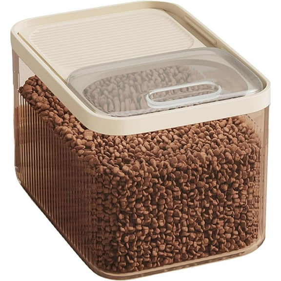 High-Capacity Pet Food Container Airtight , Dog Food Storage Container,Durable Design for Dog/Cat/Bird Food Storage, Keep Dry Food Fresh (Transparent, 15 pounds)DSF
