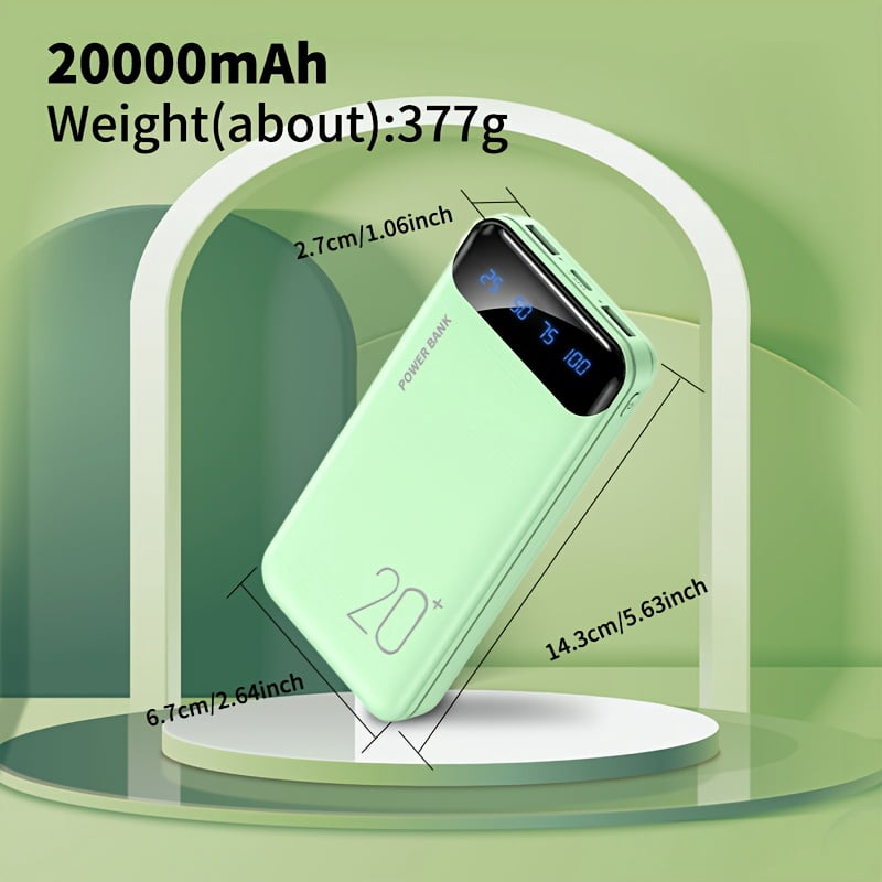 A High-Capacity Portable Power Bank with 10000/20000Mah, Suitable for Iphones And Android Phones, As Well As Tablets, Headphones, And Other Electronic Devices. It Features Dual USB Outputs