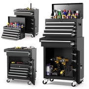 Tool Chest, 5-Drawer Rolling Tool Storage Cabinet with Detachable Top Tool Box, Universal Lockable Wheels