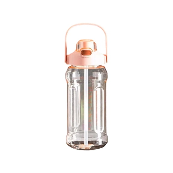 High-Capacity Sports Water Bottle with Built-in Phone Stand, Leakproof Shatterproof Design, One-Click Flip Lid with Straw, Measurement Markings