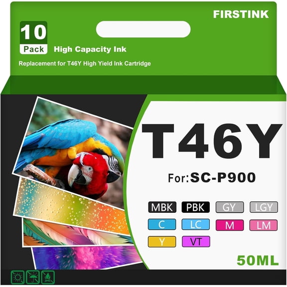 High Capacity T46Y Ink Cartridges SC-P900 P900 Ink Set T46Y UltraChrome PRO10 Ink Cartridge Replacement for SureColor P900 Printer Ink(10-Pack)