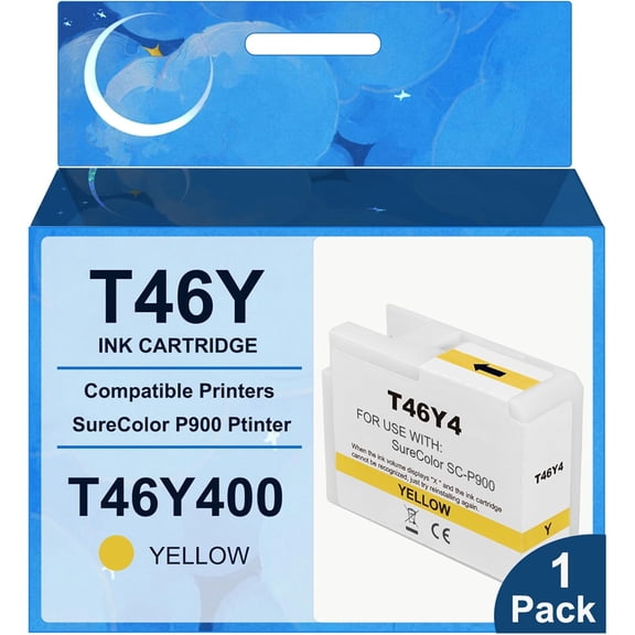 High Capacity T46Y4 T46Y Ink Cartridge SC-P900 P900 Ink T46Y400 Compatible for SureColor P900 Printer Ink(1 Yellow)