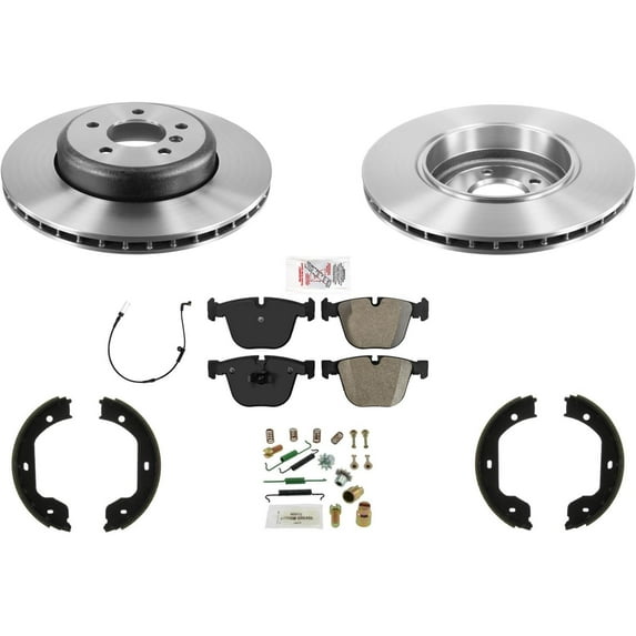High Carbon Content iPro Rotor & Pad Kit for BMW for 650i 2006-2010 - Premium Brake Rotors, Parking Shoes, Vented Rotors, D3EA Certified
