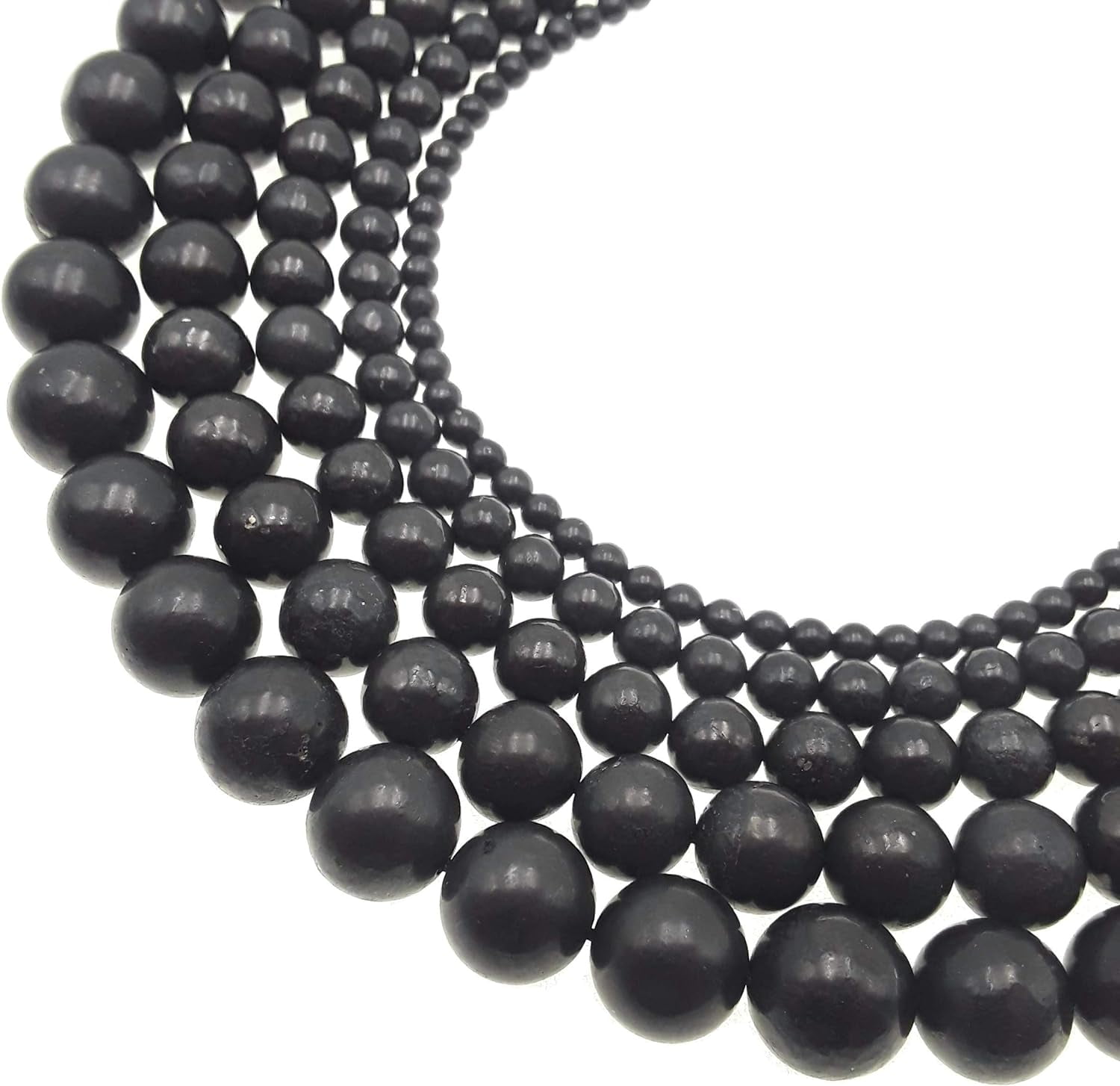 High Carbon Shungite Smooth Round Beads 6Mm 15.5