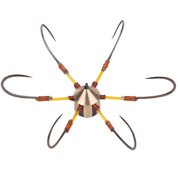 High Carbon Steel 7.5cm Hexagonal Fish Crab Hooks, Copper, Fishing Tackle Accessory