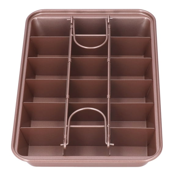 High Carbon Steel Brownie Baking Pan with Dividers Donut Cake Mold Non Stick Brownie Pan Makes 18 Pre-cut Brownies All at Once for Kitchen Dessert Shop