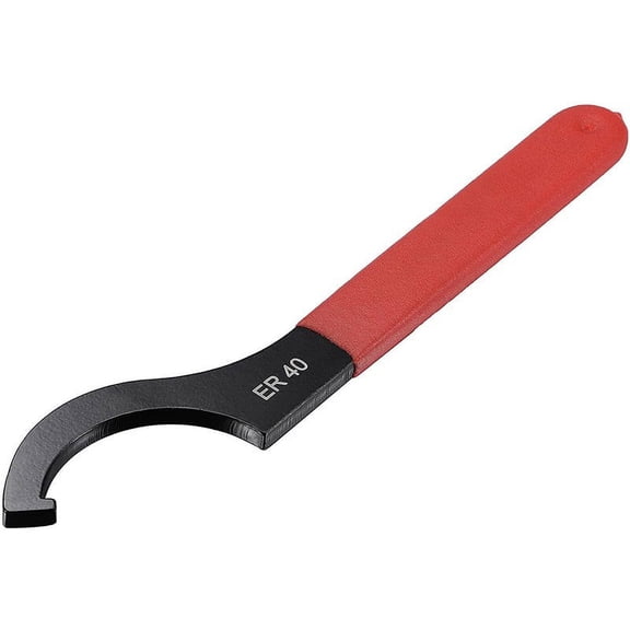 High Carbon Steel Er25 Er32 Er40 Hook Wrench Spanner Collet Chuck For Lathe Tool Holders Red Rubber Covered Handle