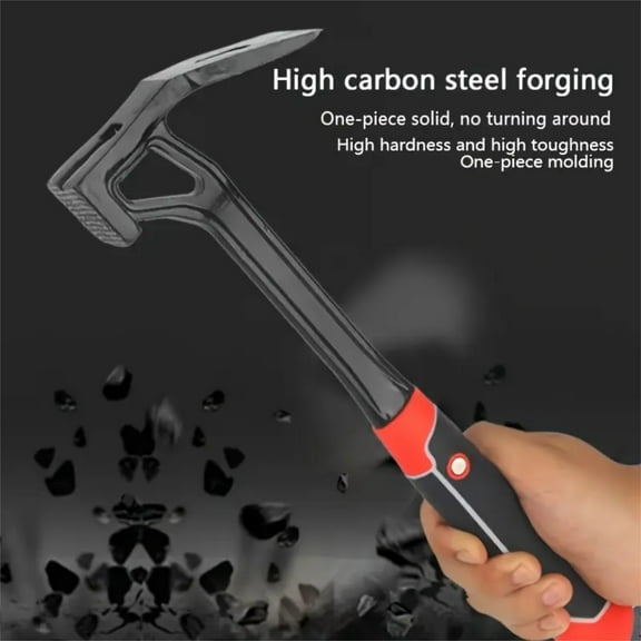 High-Carbon Steel Forging Sledge Hammer Head Thick Woodworking Hammer Multi-Functional Hoe Pick Tool With Ergonomic Anti-Slip Handle Portable Lightweight Garden Outdoor Camping