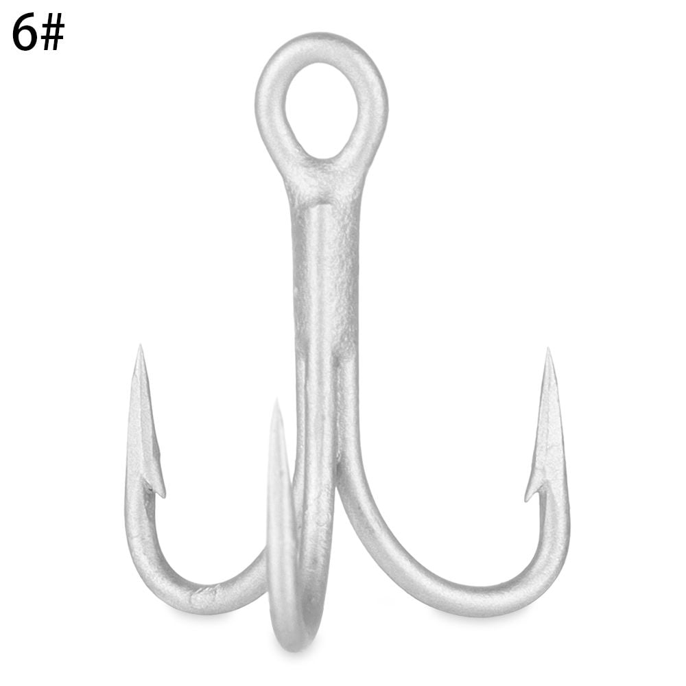 50pcs Fishing Treble Hooks - Size 2 4 6 8 10 Strong Sharp Hooks For Saltwater & Freshwater
