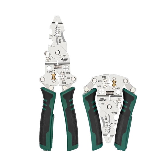 High Carbon Steel Wire Stripper and Crimping Tool with Voltage Tester, Foldable for Electricians and DIYers