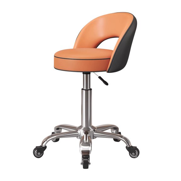 High Chair with Back,Multi-Purpose Drafting Spa Bar Stool,Shop Medical Salon Stools with Wheels Small Leather Executive Office Chair