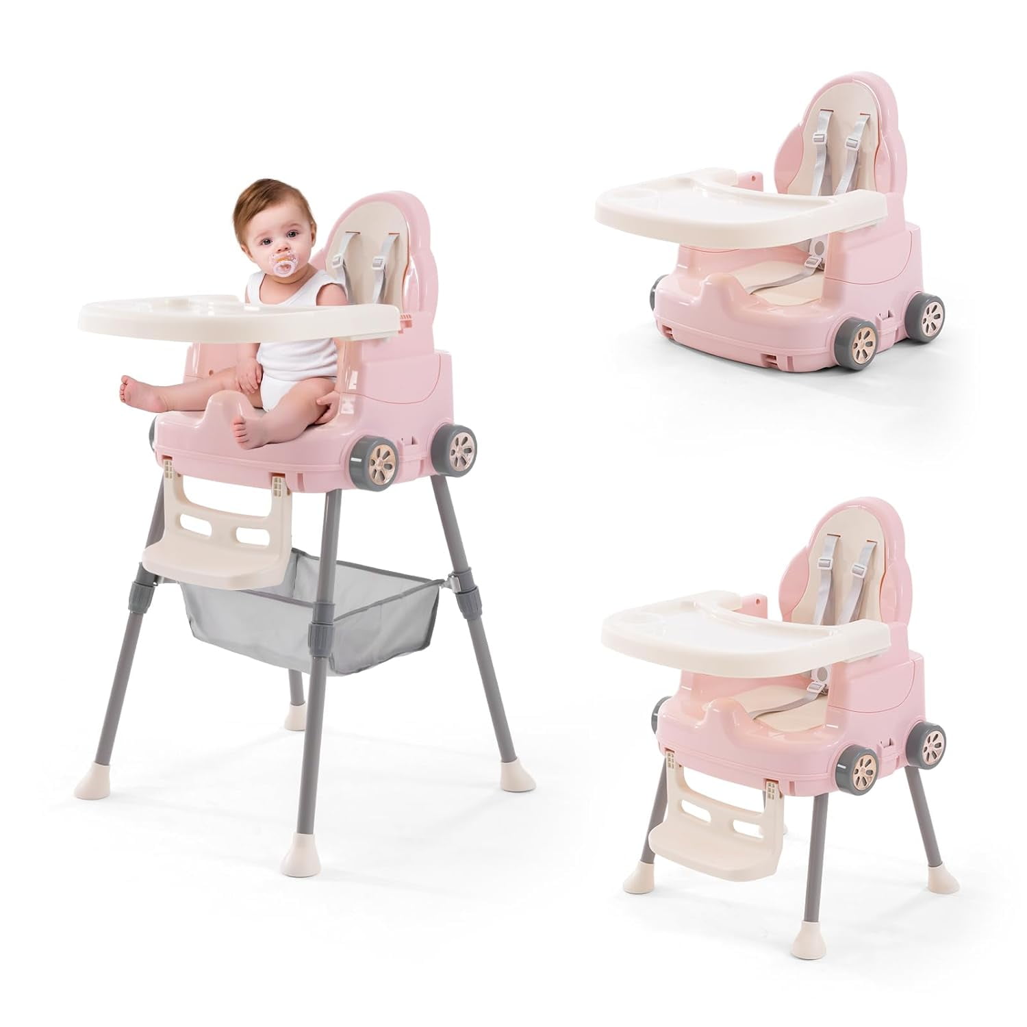 High Chairs for Babies and Toddlers, Portable 3 in 1 High Chair