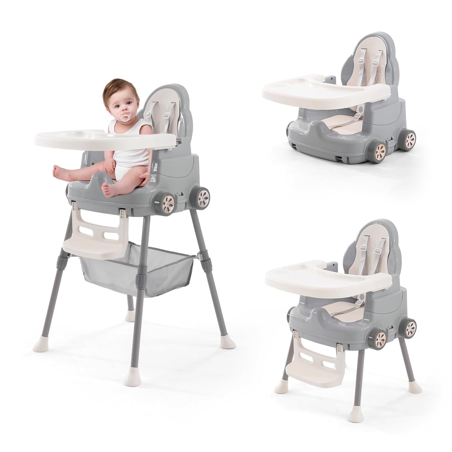 High Chairs for Babies and Toddlers, Portable 3 in 1 High Chair