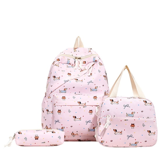 High Ciber Large Capacity Three Piece Backpack for Students Double Shoulder School With Laptop Compartment And Stylish Print
